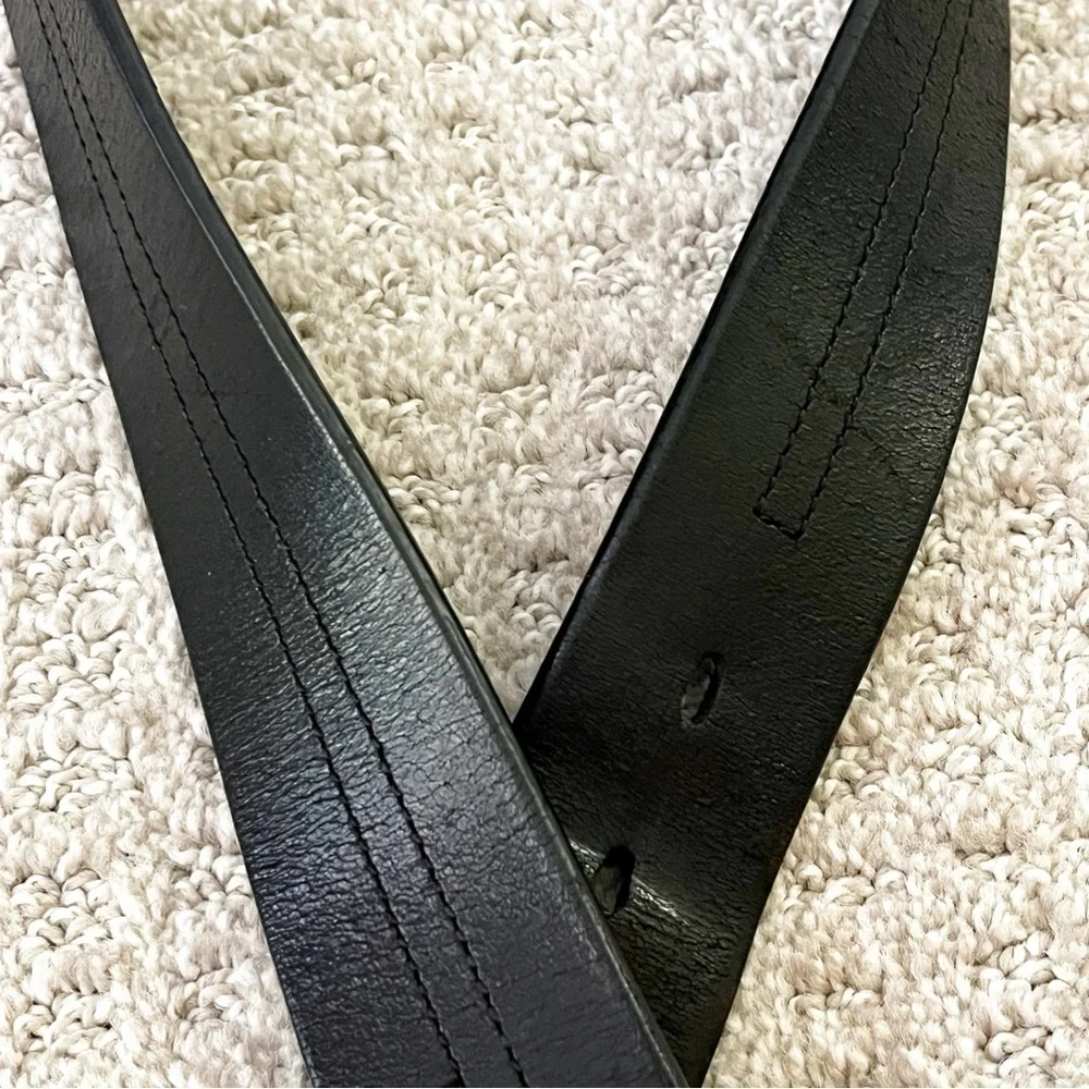 Levis Mens Black Leather Belt Sz 38 Classic 1.5